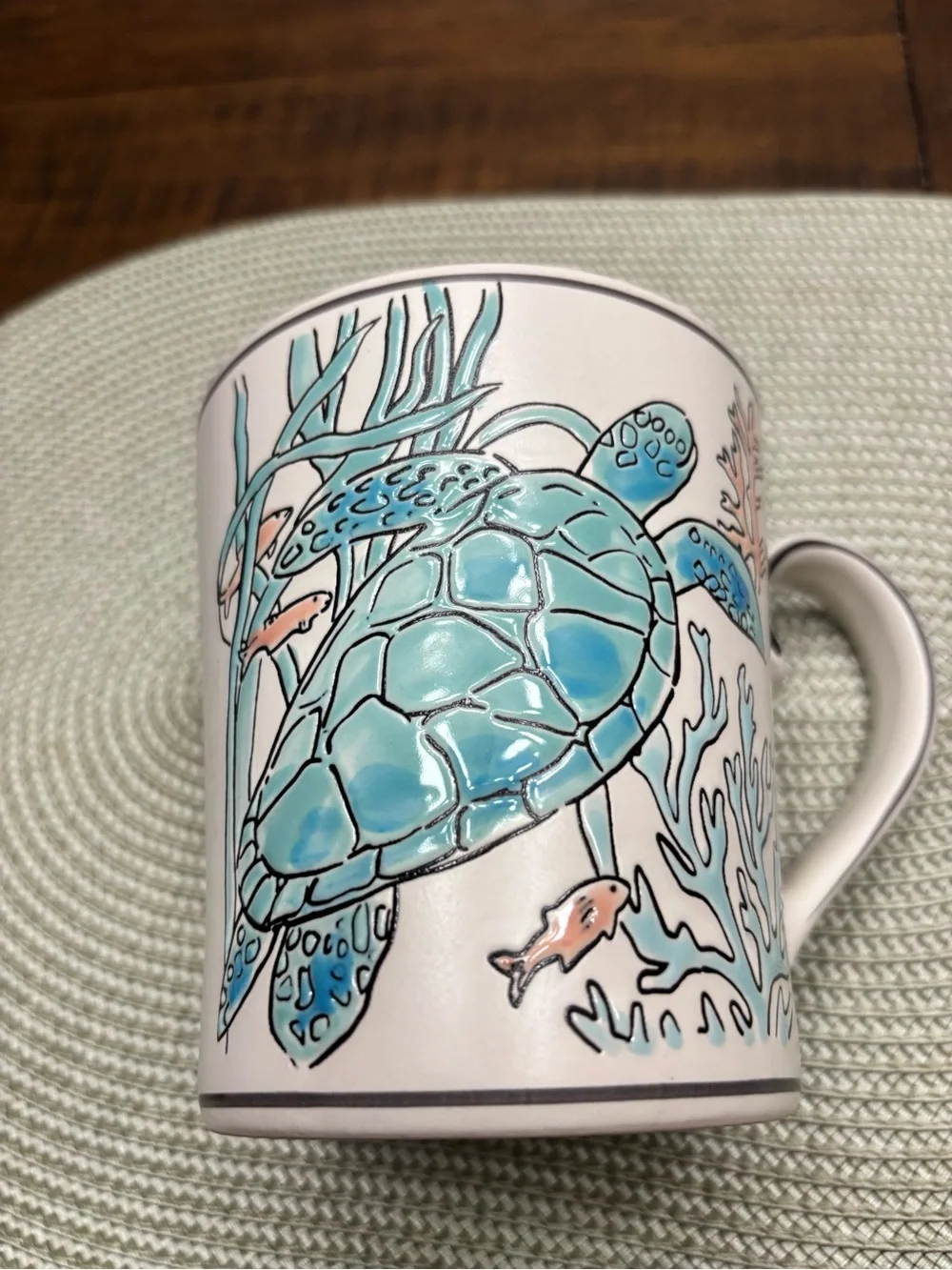 Turtle and fish under the sea collection ceramic mug